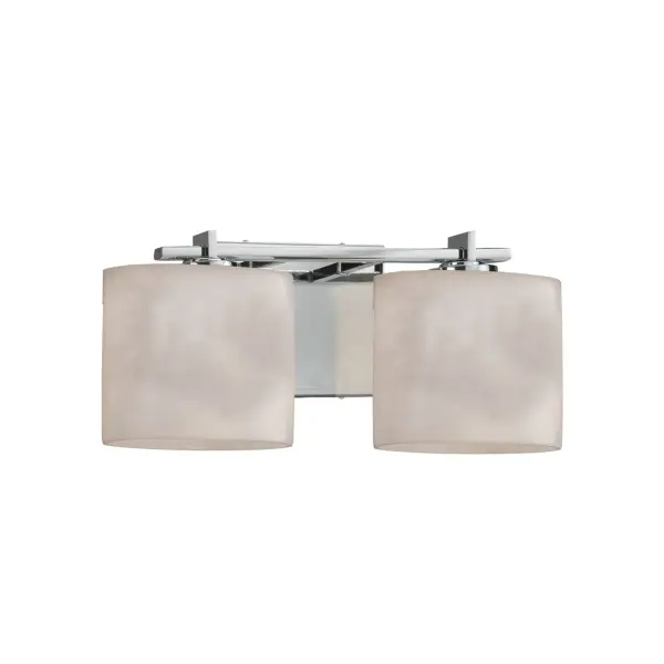 Collection: Clouds Finish: Polished Chrome Glass: Clouds Resin Width: 16.50" Height: 6.75" Extension from Wall: 5.25" Top to Outlet: 6.00" Number of Bulbs: 2 Maximum Wattage: 60.00 W Bulb Type: B13 Torpedo Safety Listing: UL Safety Rating: Damp