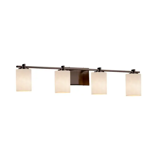Collection: Clouds Finish: Dark Bronze Glass: Clouds Resin Width: 34.00" Height: 6.75" Extension from Wall: 5.50" Top to Outlet: 6.00" Number of Bulbs: 4 Maximum Wattage: 60.00 W Bulb Type: B13 Torpedo Safety Listing: UL Safety Rating: Damp