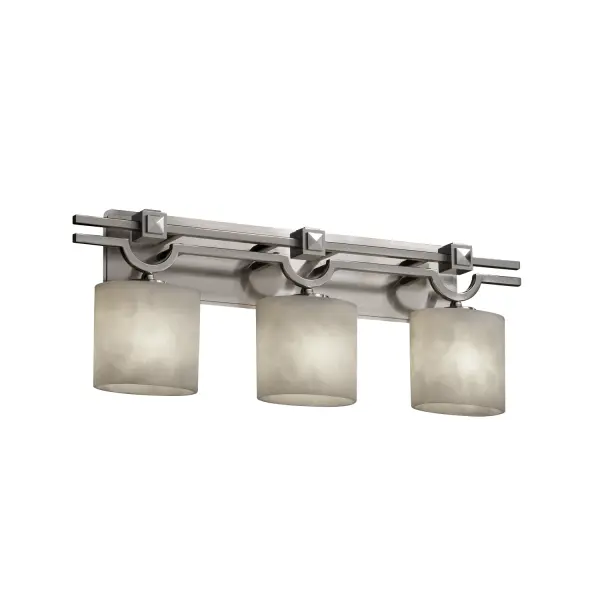 Collection: Clouds Finish: Brushed Nickel Glass: Clouds Resin Width: 29.00" Height: 10.25" Extension from Wall: 5.75" Top to Outlet: 7.75" Number of Bulbs: 3 Maximum Wattage: 60.00 W Bulb Type: B13 Torpedo Safety Listing: Damp Safety Rating: Damp