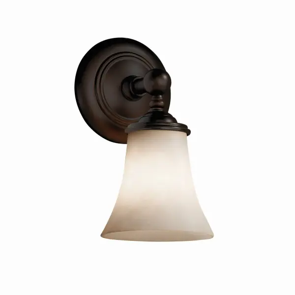 Collection: Clouds Finish: Dark Bronze Glass: Clouds Resin Notes: This fixture can be installed as an uplight or downlight. Also available in Brushed Nickel, Matte Black, Antique Brass, Polished Chrome finish. Width: 5.50" Height: 10.50" Extension from Wall: 6.25" Top to Outlet: 7.75" Number of Bulbs: 1 Maximum Wattage: 60.00 W Bulb Type: B13 Torpedo Bulb Base: Medium Light Source: Incandescent Safety Listing: Damp Safety Rating: Damp