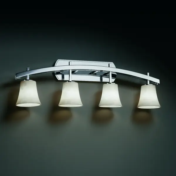 Collection: Clouds Finish: Polished Chrome Glass: Clouds Resin Width: 35.50" Height: 11.75" Extension from Wall: 6.75" Top to Outlet: 9.25" Number of Bulbs: 4 Maximum Wattage: 60.00 W Bulb Type: B13 Torpedo Safety Listing: Damp Safety Rating: Damp