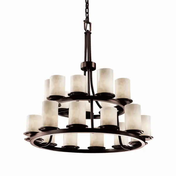 Collection: Clouds Finish: Dark Bronze Glass: Clouds Resin Notes: Includes 6 ft. of chain and 10 ft. of wire. Also available in Matte Black finish. Width: 33.00" Height: 34.00" Chain: 6` Wire: 10` Canopy: .75" H x 5" Dia. Number of Bulbs: 21 Maximum Wattage: 60.00 W Bulb Type: BA9 Torpedo Bulb Base: Bayonet Light Source: LED Safety Listing: Damp Safety Rating: Damp Energy Efficient