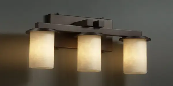 Primary Shade Material: Clouds Resin Collection: Clouds Finish: Dark Bronze Glass: Clouds Resin Notes: Primary Shade Material: Clouds Resin Width: 21.00" Height: 9.00" Extension from Wall: 6.25" Top to Outlet: 6.50" Number of Bulbs: 3 Maximum Wattage: 60.00 W Bulb Type: BA9 Torpedo Bulb Base: Bayonet Light Source: LED Safety Listing: Damp Safety Rating: Damp Energy Efficient