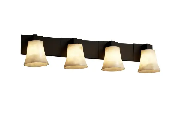 Collection: Clouds Finish: Dark Bronze Glass: Clouds Resin Notes: This fixture can be installed as an uplight or downlight. Also available in Brushed Nickel, Matte Black, Antique Brass, Polished Chrome, Black Nickel finish. Width: 35.25" Height: 7.75" Extension from Wall: 6.00" Top to Outlet: 5.25" Number of Bulbs: 4 Maximum Wattage: 60.00 W Bulb Type: B13 Torpedo Bulb Base: Medium Light Source: Incandescent Safety Listing: Damp Safety Rating: Damp