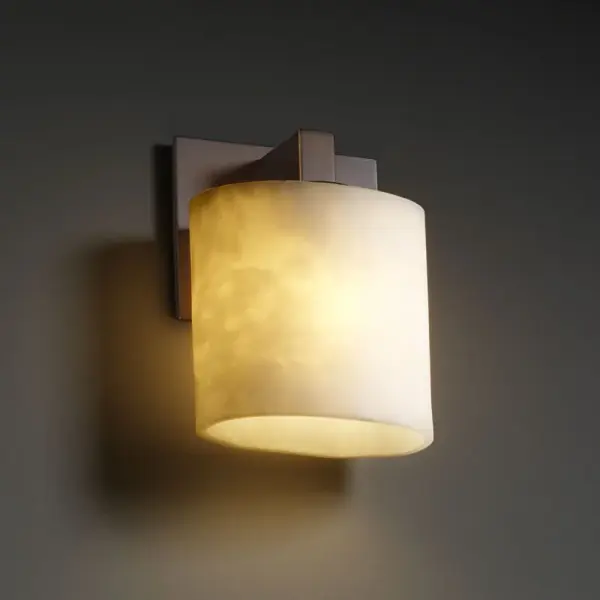 Primary Shade Material: Clouds Resin Collection: Clouds Finish: Dark Bronze Glass: Clouds Resin Notes: Primary Shade Material: Clouds Resin Width: 6.50" Height: 7.75" Extension from Wall: 4.00" Top to Outlet: 5.25" Number of Bulbs: 1 Maximum Wattage: 60.00 W Bulb Type: B13 Torpedo Bulb Base: Medium Light Source: Incandescent Safety Listing: Damp Safety Rating: Damp ADA