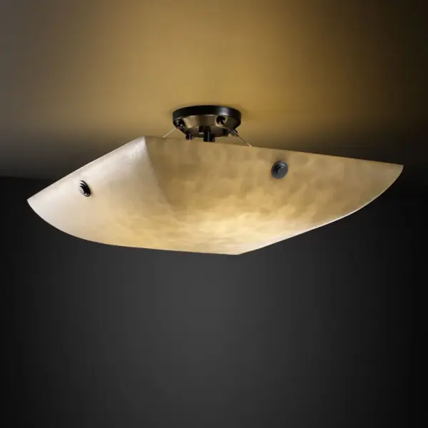 Collection: Clouds Finish: Matte Black Glass: Clouds Resin Notes: Standard Overall Height (OAH) - 12. Also available in Brushed Nickel, Matte Black finish. Width: 27.00" Height: 12.00" Length: 27.00" Canopy: 2" H x 6" Dia. Number of Bulbs: 6 Maximum Wattage: 75.00 W Bulb Type: A19 Bulb Base: E26-Medium Light Source: Incandescent Safety Listing: Damp Safety Rating: Damp