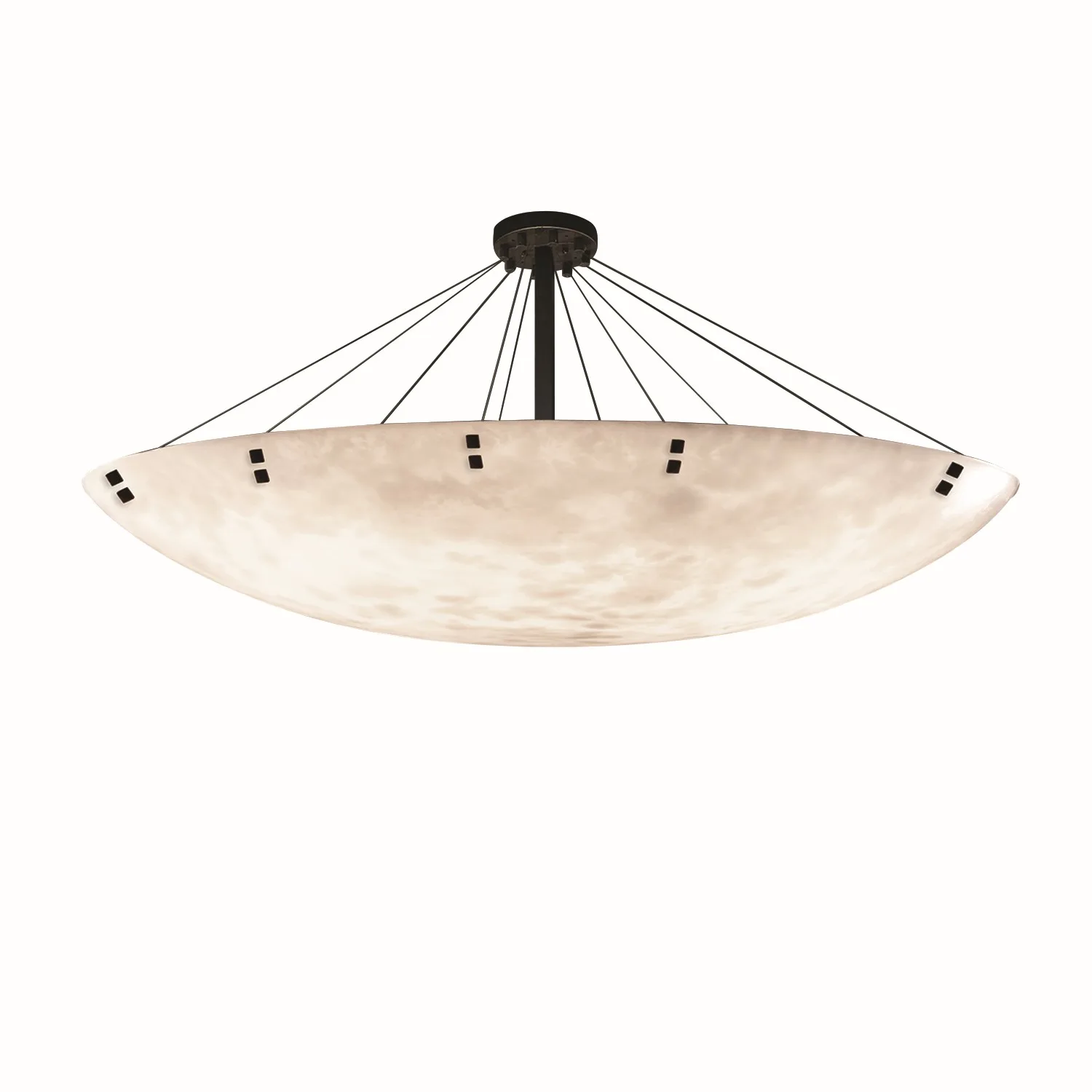 Clouds 16 Light Semi-Flush Mount in Matte Black