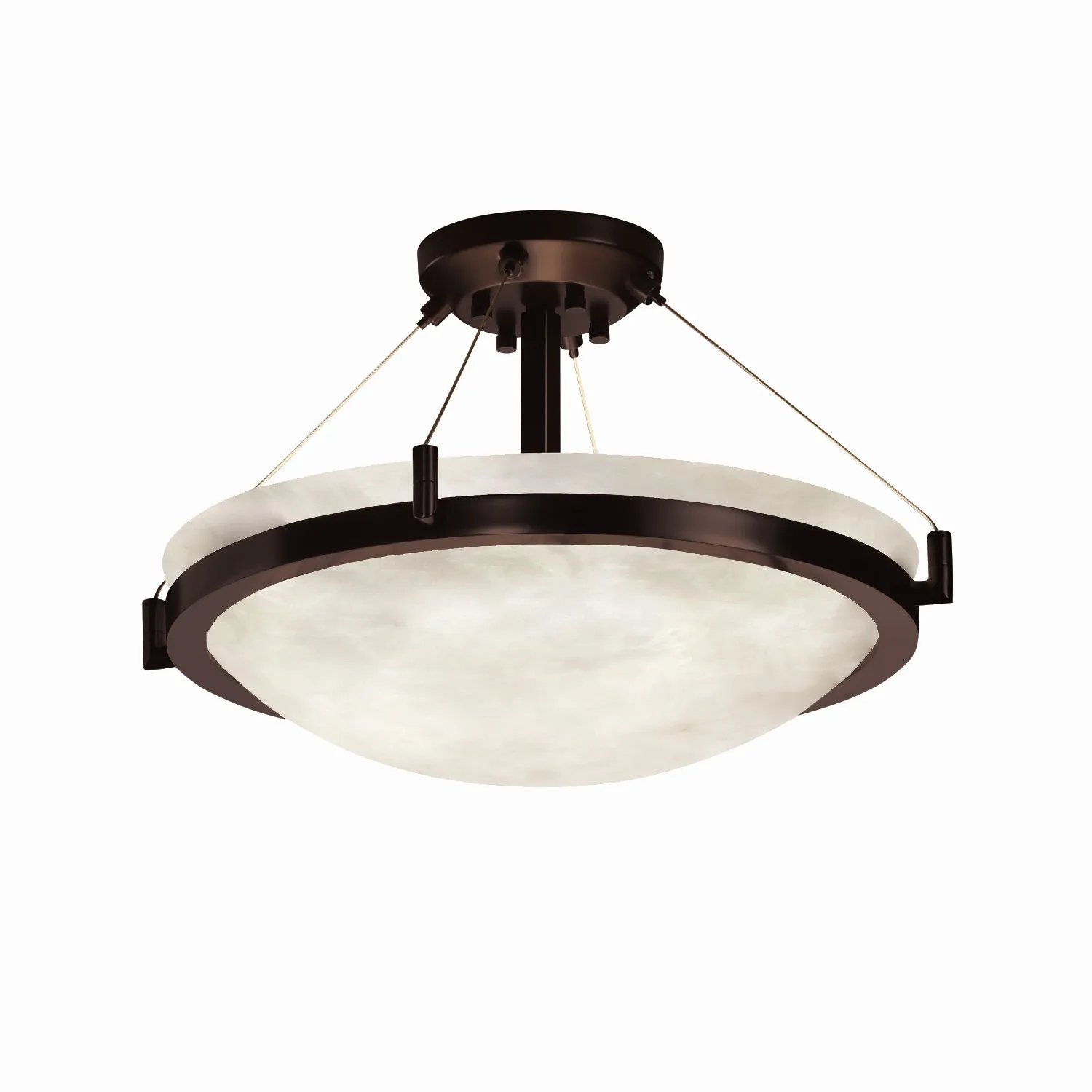 Clouds Three Light Semi-Flush Mount in Dark Bronze