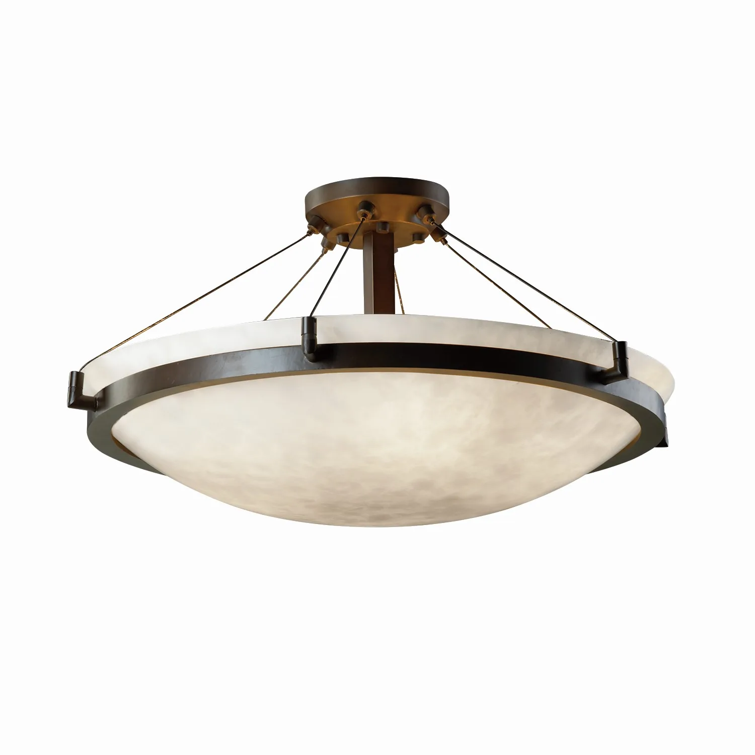 Clouds Six Light Semi-Flush Mount in Dark Bronze