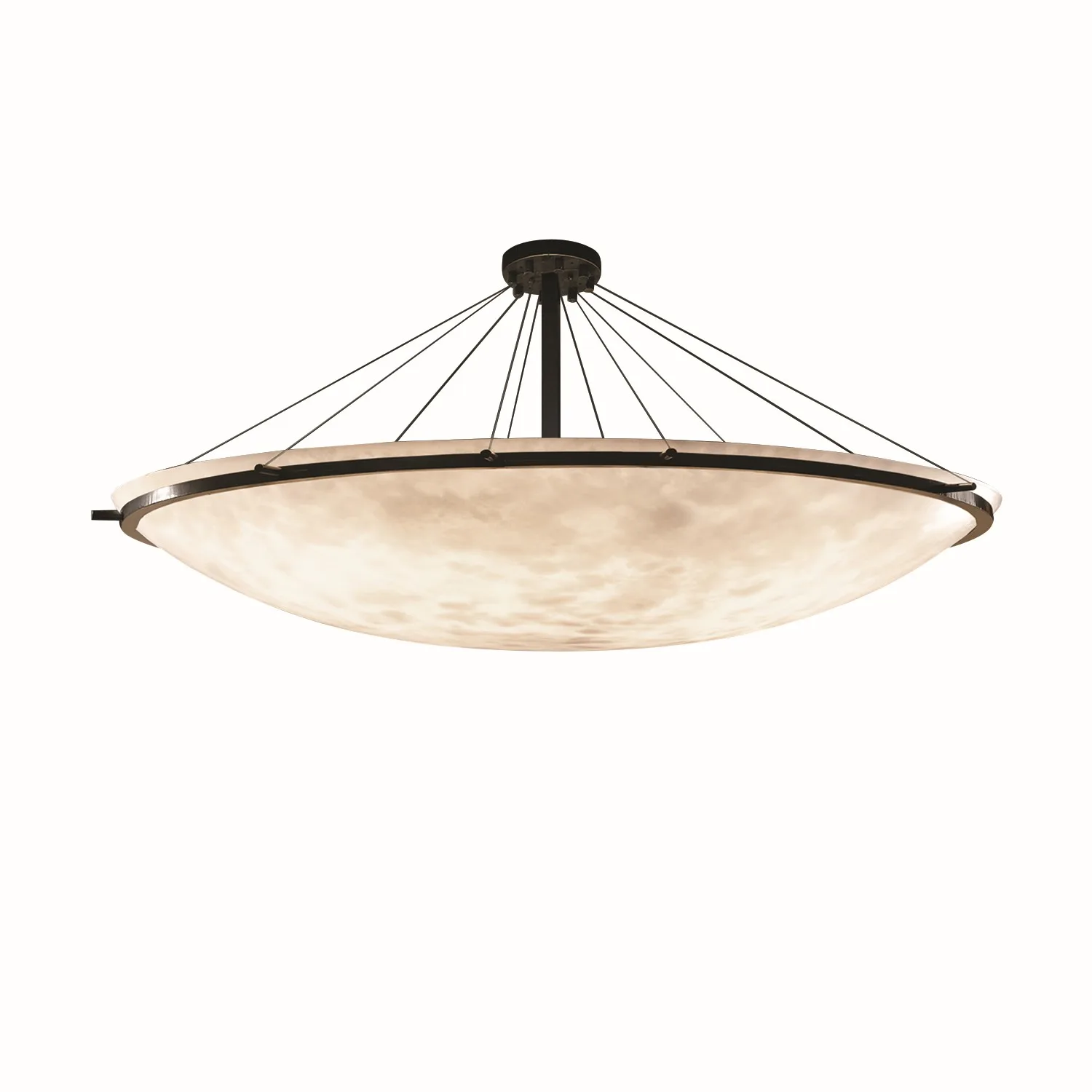 Clouds 16 Light Semi-Flush Mount in Dark Bronze