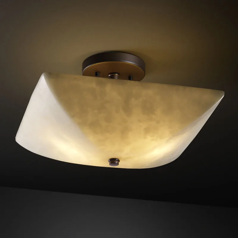 Clouds Two Light Semi-Flush Mount in Dark Bronze