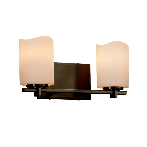 Collection: CandleAria Finish: Dark Bronze Glass: Faux Candle Resin Width: 14.00" Height: 6.75" Extension from Wall: 5.50" Top to Outlet: 6.00" Number of Bulbs: 2 Maximum Wattage: 60.00 W Bulb Type: B13 Torpedo Safety Listing: UL Safety Rating: Damp