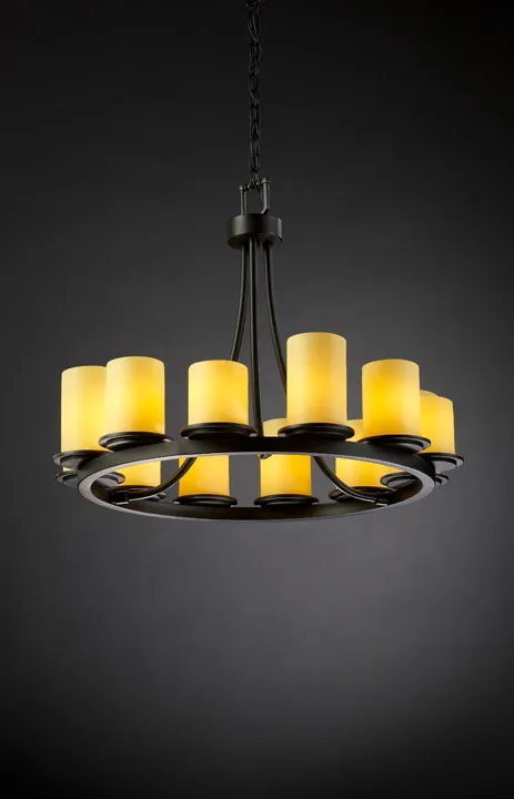 CandleAria 12 Light Chandelier in Matte Black