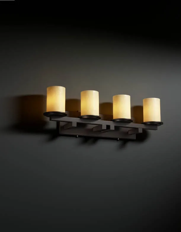 CandleAria Four Light Bath Bar in Dark Bronze