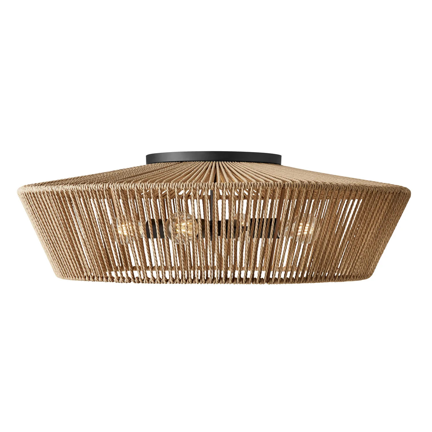 Eco Four Light Semi-Flush Mount in Matte Black