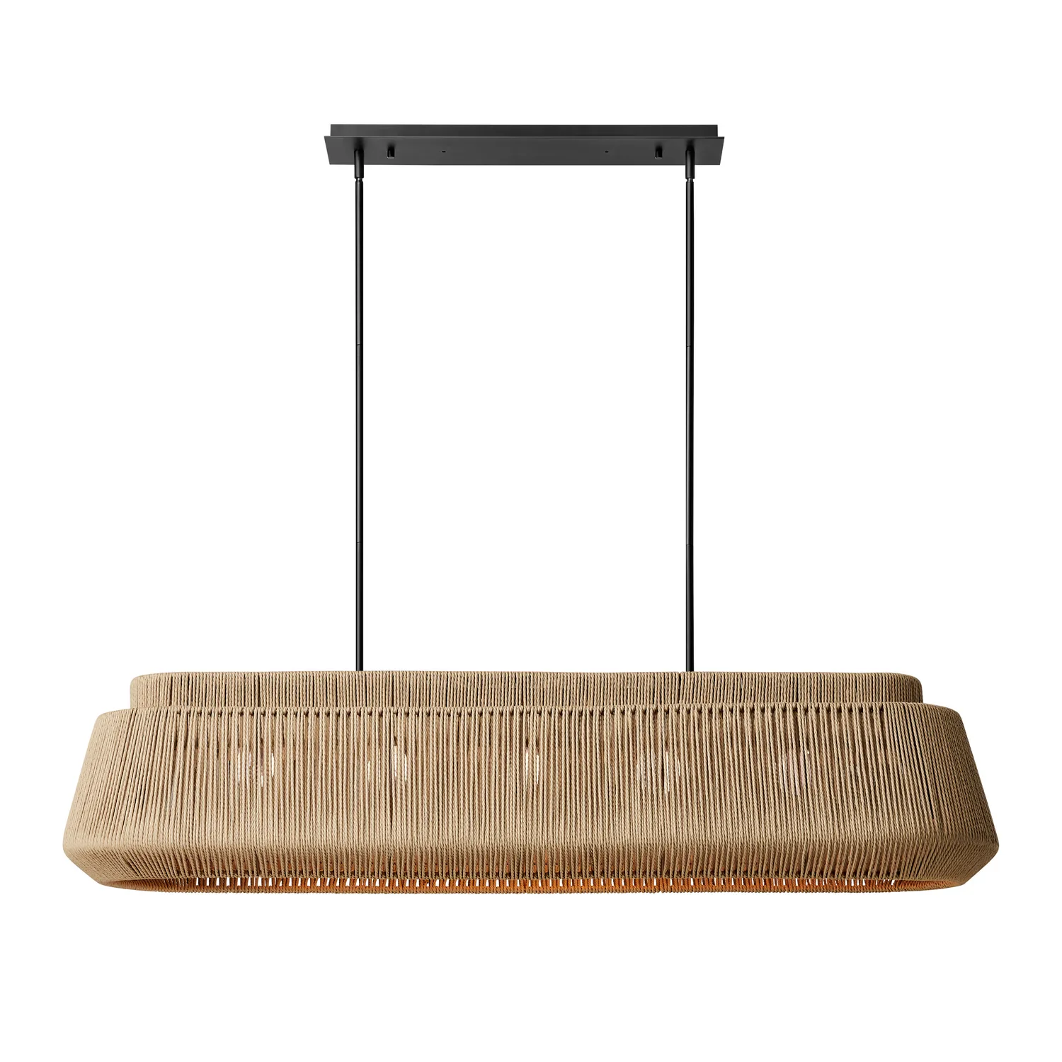 Eco Five Light Linear Pendant in Matte Black