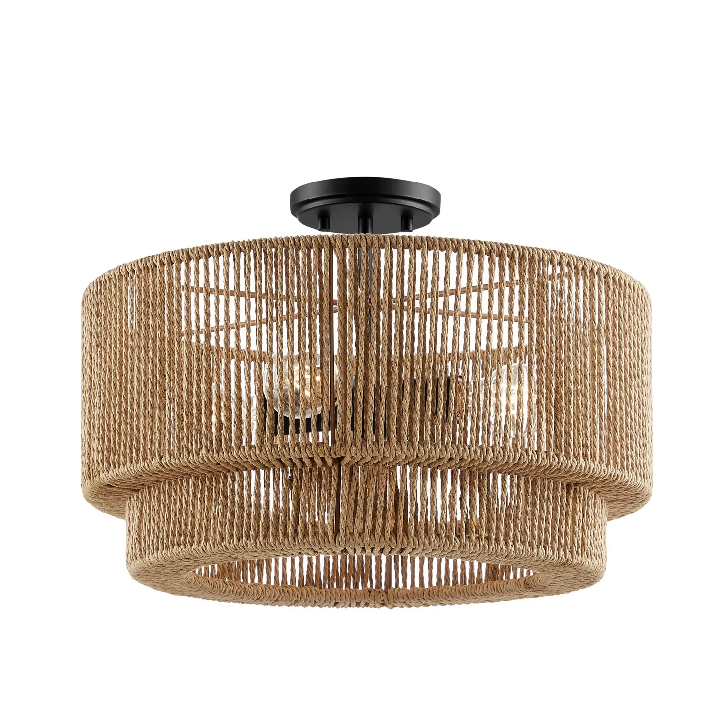 Eco Four Light Semi-Flush Mount in Matte Black