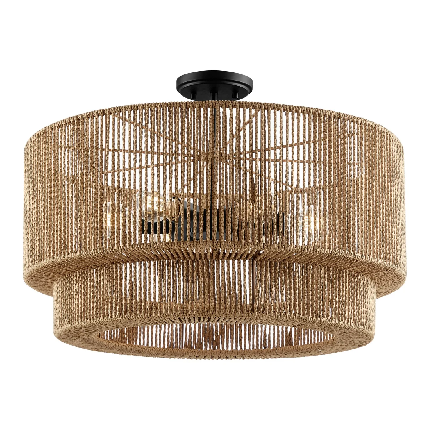 Eco Six Light Semi-Flush Mount in Matte Black