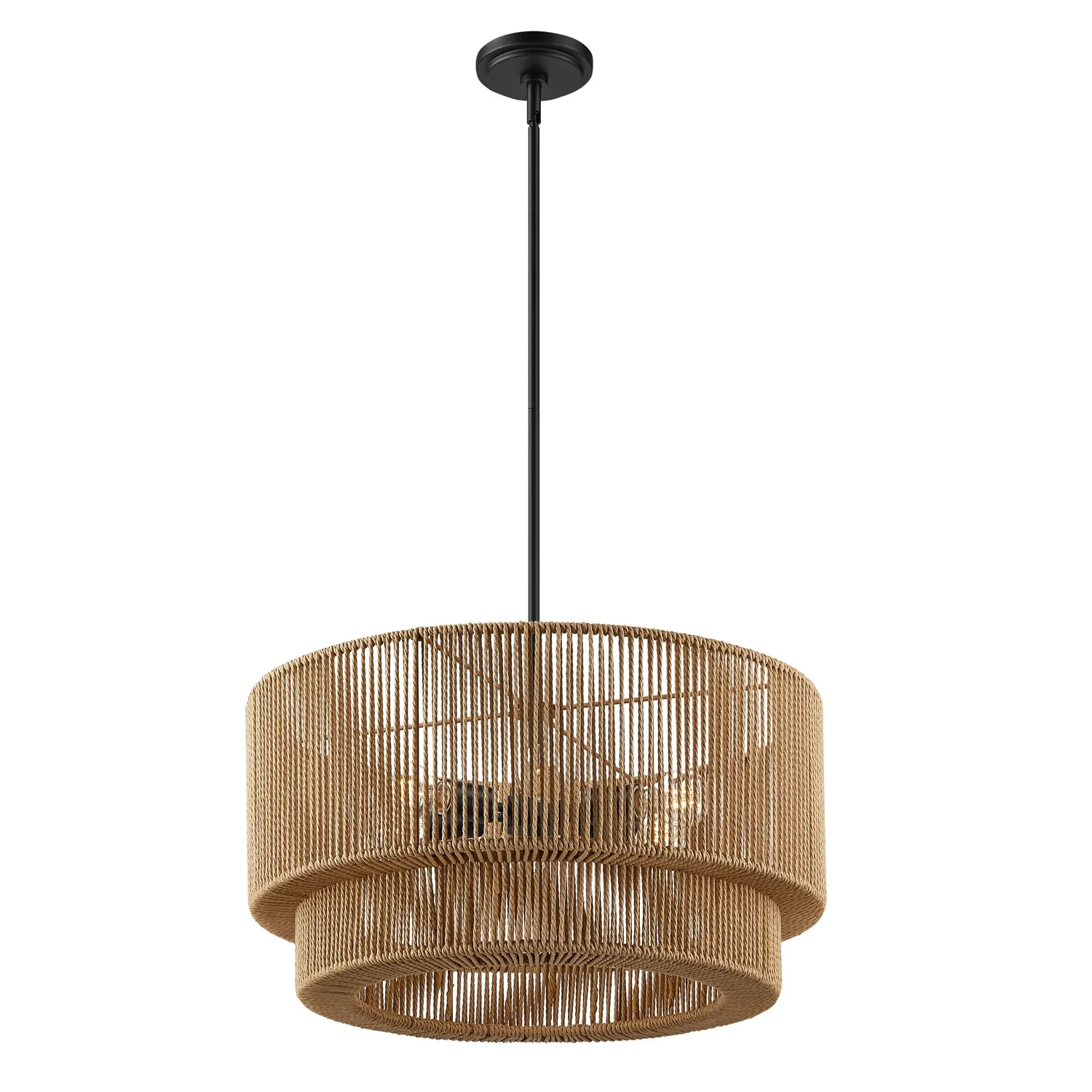 Eco Six Light Pendant in Matte Black