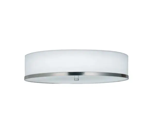 Collection: Textile Finish: Brushed Nickel Glass: White Linen Fabric Width: 15.00" Height: 4.00" Maximum Wattage: 30.00 W Bulb Type: LED Light Source: LED Light Output: 3000.00 lm Voltage: 120.00 V Safety Listing: UL/ETL Safety Rating: Damp LED