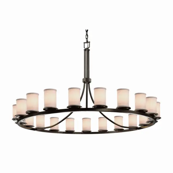 Collection: Textile Finish: Dark Bronze Glass: Woven Fabric Width: 60.00" Height: 34.00" Chain: 6` Wire: 10` Canopy: 1" H x 5.25" Dia. Number of Bulbs: 21 Maximum Wattage: 60.00 W Bulb Type: BA9 Torpedo Safety Listing: Damp Safety Rating: Damp