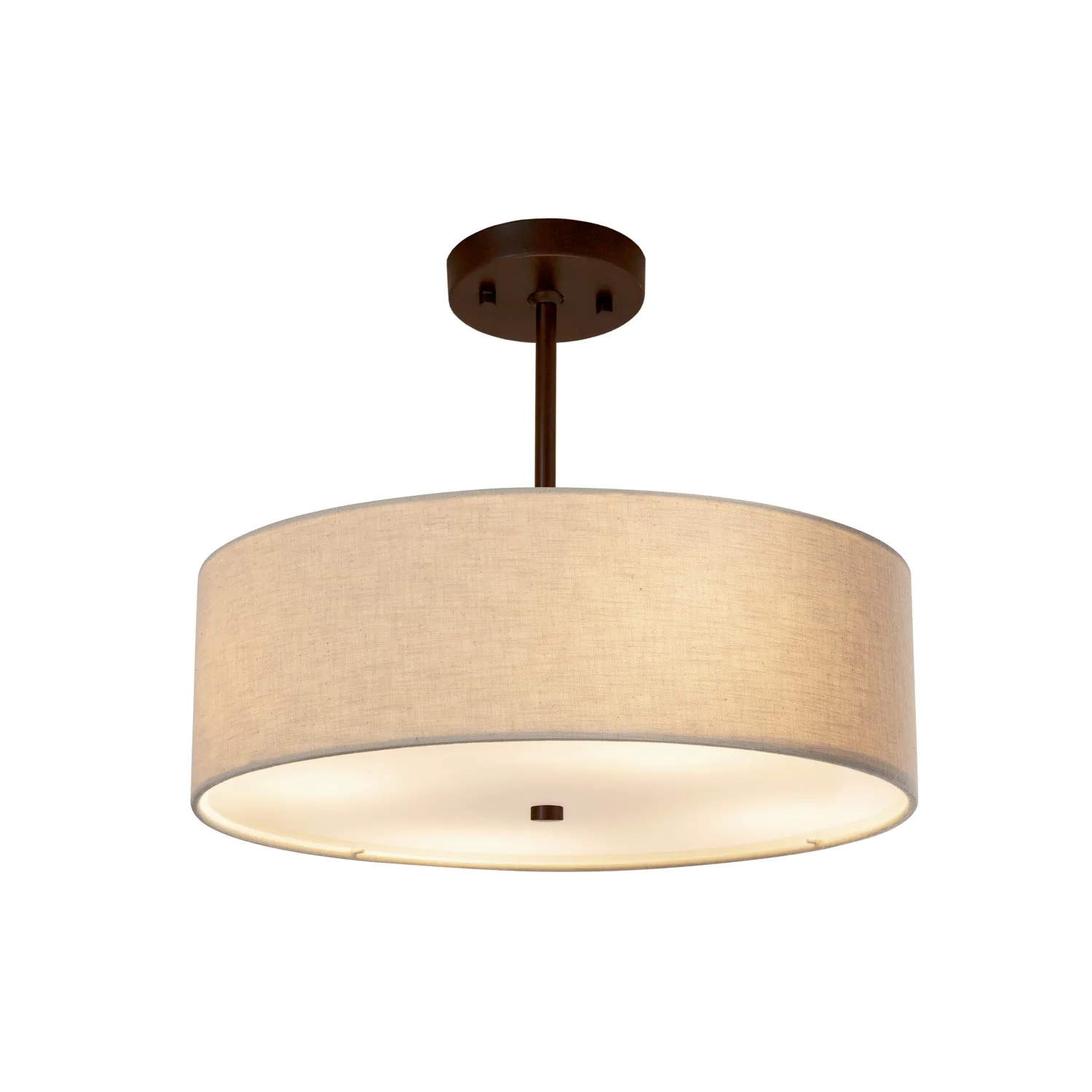 Textile Three Light Pendant in Dark Bronze