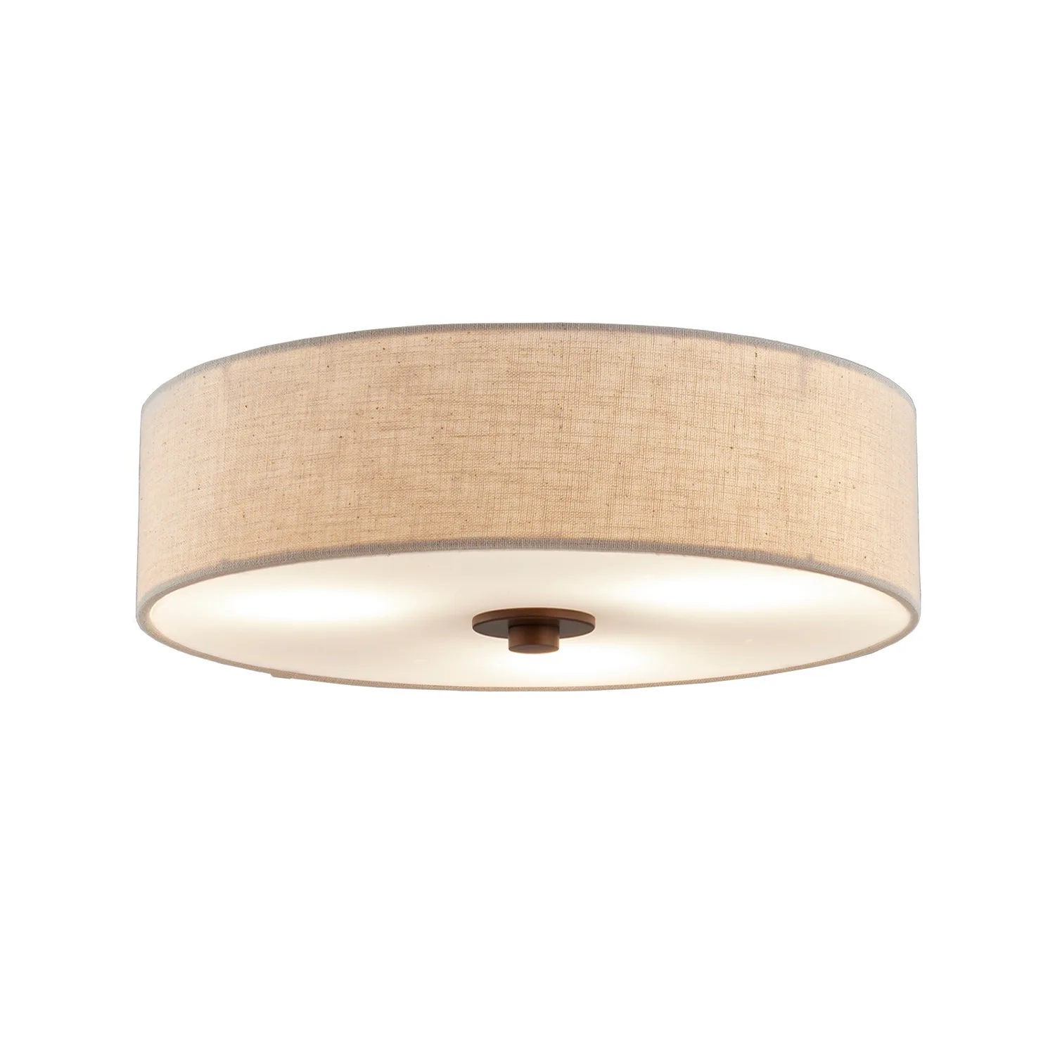 Textile LED Flush-Mount in Dark Bronze