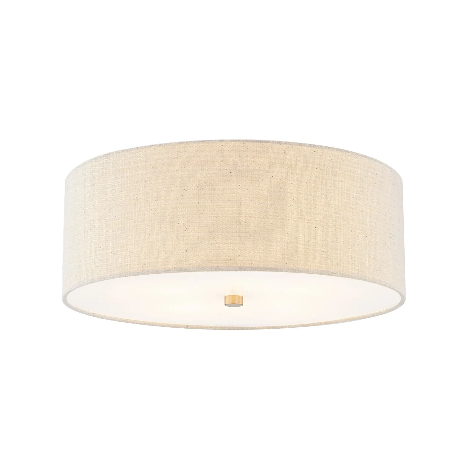 Textile Four Light Flush-Mount in Brushed Brass