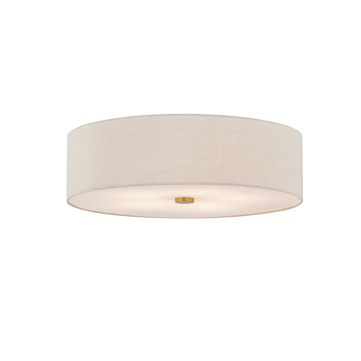 Textile Six Light Flush-Mount in Brushed Brass