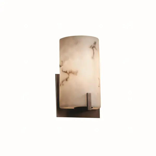 Collection: LumenAria Finish: Dark Bronze Glass: Faux Alabaster Resin Notes: This fixture can be installed as an uplight or downlight Width: 5.50" Height: 9.00" Extension from Wall: 4.00" Top to Outlet: 6.50" Number of Bulbs: 1 Maximum Wattage: 60.00 W Bulb Type: B13 Torpedo Safety Listing: Damp Safety Rating: Damp ADA