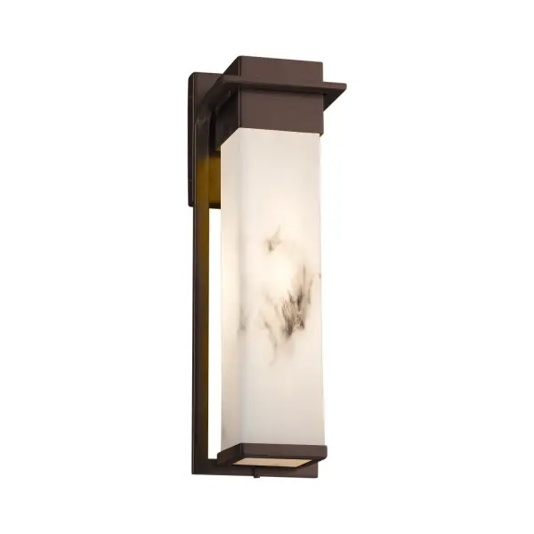 Collection: LumenAria Finish: Dark Bronze Glass: Faux Alabaster Resin Width: 5.00" Height: 16.50" Extension from Wall: 5.50" Top to Outlet: 2.75" Maximum Wattage: 14.00 W Light Source: LED Light Output: 1190.00 lm Color Temperature: 3000 K CRI: 90 Safety Listing: ETL Safety Rating: Wet LED