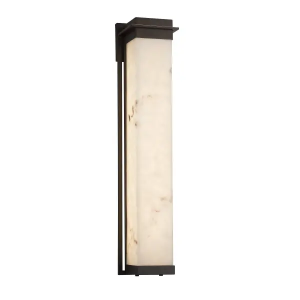 Collection: LumenAria Finish: Dark Bronze Glass: Faux Alabaster Resin Width: 7.00" Height: 36.00" Extension from Wall: 7.50" Top to Outlet: 2.75" Maximum Wattage: 22.00 W Bulb Type: LED Light Source: LED Light Output: 1760.00 lm Safety Listing: ETL Safety Rating: Wet LED
