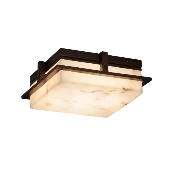 Collection: LumenAria Finish: Dark Bronze Glass: Faux Alabaster Resin Width: 10.00" Height: 3.50" Length: 10.00" Maximum Wattage: 18.00 W Light Source: LED Light Output: 1440.00 lm Safety Listing: ETL Safety Rating: Wet LED