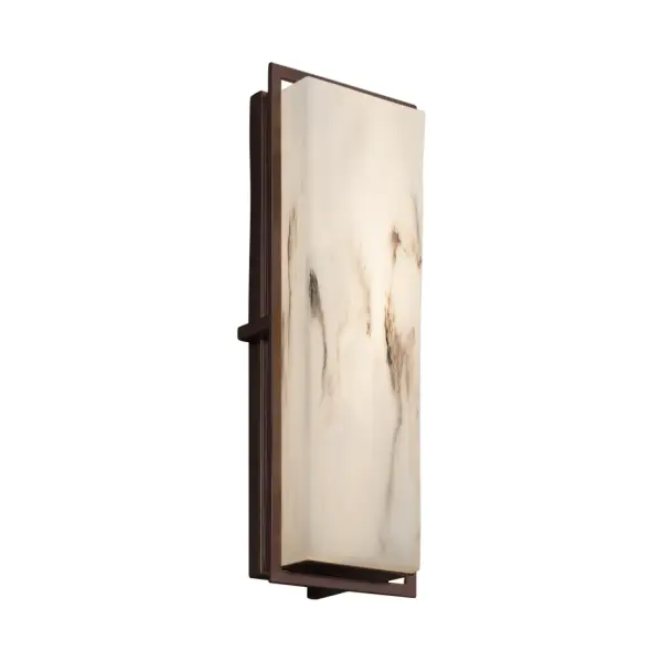 Collection: LumenAria Finish: Dark Bronze Glass: Faux Alabaster Resin Width: 6.50" Height: 18.00" Extension from Wall: 3.50" Top to Outlet: 9.00" Maximum Wattage: 18.00 W Light Source: LED Light Output: 1530.00 lm Color Temperature: 3000 K CRI: 90 Safety Listing: ETL Safety Rating: Wet ADA LED