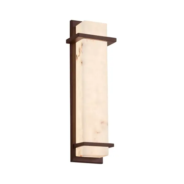 Collection: LumenAria Finish: Dark Bronze Glass: Faux Alabaster Resin Width: 6.00" Height: 20.00" Extension from Wall: 4.00" Top to Outlet: 10.00" Maximum Wattage: 18.00 W Light Source: LED Light Output: 1440.00 lm Safety Listing: ETL Safety Rating: Wet ADA LED