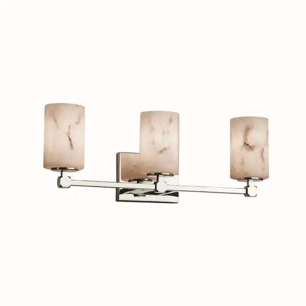 Collection: LumenAria Finish: Polished Chrome Glass: Faux Alabaster Resin Notes: This fixture can be installed as an uplight or downlight Width: 22.00" Height: 7.75" Extension from Wall: 5.50" Top to Outlet: 5.50" Number of Bulbs: 3 Maximum Wattage: 60.00 W Bulb Type: B13 Torpedo Safety Listing: Damp Safety Rating: Damp