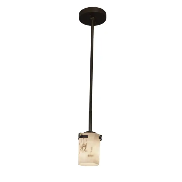 Collection: LumenAria Finish: Dark Bronze Glass: Faux Alabaster Resin Width: 4.50" Height: 6.00" Canopy: 1" H x 5.25" Dia. Number of Bulbs: 1 Maximum Wattage: 40.00 W Bulb Type: B13 Torpedo Safety Listing: Damp Safety Rating: Damp