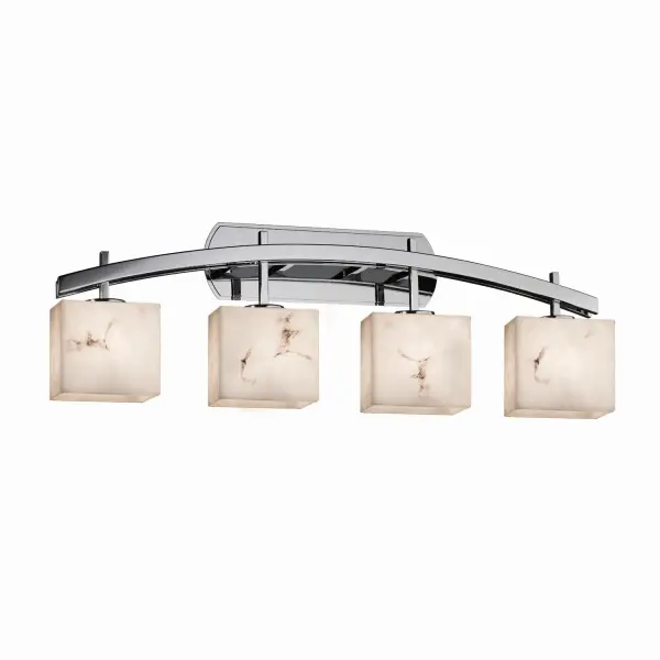 Collection: LumenAria Finish: Polished Chrome Glass: Faux Alabaster Resin Notes: This fixture can be installed as an uplight or downlight Width: 35.50" Height: 10.75" Extension from Wall: 5.50" Top to Outlet: 8.25" Number of Bulbs: 4 Maximum Wattage: 60.00 W Bulb Type: B13 Torpedo Safety Listing: Damp Safety Rating: Damp
