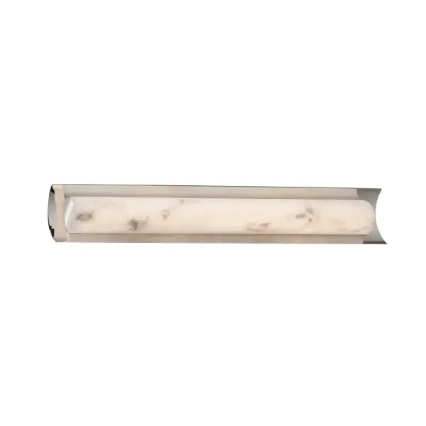 Collection: LumenAria Finish: Polished Chrome Glass: Faux Alabaster Resin Notes: Dedicated LED engine included Width: 30.00" Height: 5.00" Extension from Wall: 2.50" Top to Outlet: 15.00" Maximum Wattage: 23.00 W Light Source: LED Light Output: 2100.00 lm Safety Listing: Damp Safety Rating: Damp ADA LED