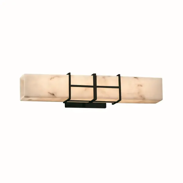 Collection: LumenAria Finish: Dark Bronze Glass: Faux Alabaster Resin Notes: Dedicated LED engine included Width: 21.50" Height: 4.50" Extension from Wall: 5.25" Top to Outlet: 10.75" Maximum Wattage: 19.00 W Light Source: LED Light Output: 1575.00 lm Safety Listing: Damp Safety Rating: Damp LED