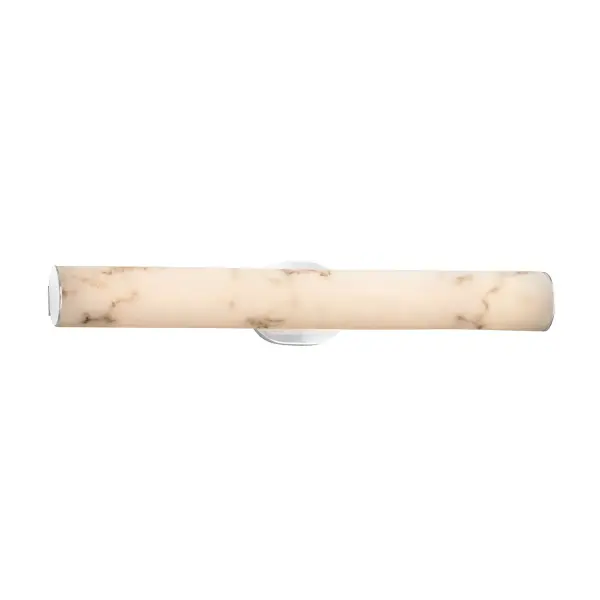 Collection: LumenAria Finish: Polished Chrome Glass: Faux Alabaster Resin Width: 28.00" Height: 4.50" Extension from Wall: 3.00" Maximum Wattage: 23.00 W Light Source: LED Light Output: 2100.00 lm Color Temperature: 3000 K CRI: 90 Safety Listing: UL Safety Rating: Damp ADA LED