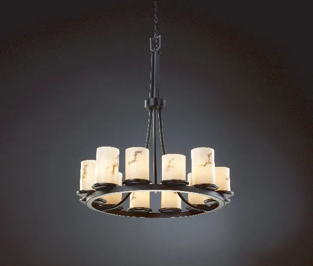 LumenAria 12 Light Chandelier in Matte Black