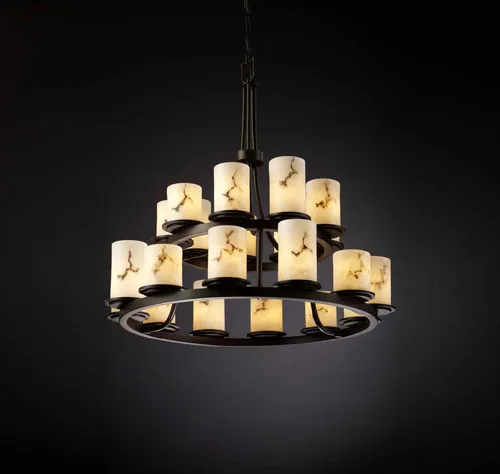 LumenAria 21 Light Chandelier in Dark Bronze