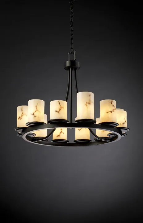 LumenAria 12 Light Chandelier in Matte Black