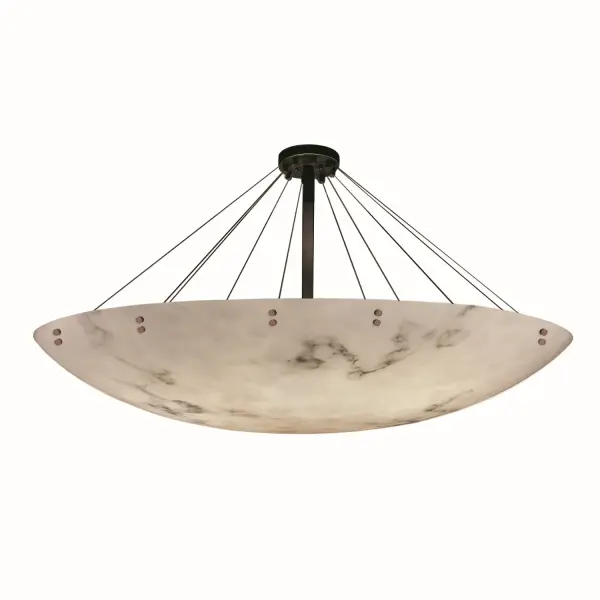 Collection: LumenAria Finish: Dark Bronze Glass: Faux Alabaster Resin Width: 72.00" Height: 30.00" Canopy: 2" H x 8.5" Dia. Number of Bulbs: 16 Maximum Wattage: 75.00 W Bulb Type: A19 Safety Listing: Damp Safety Rating: Damp