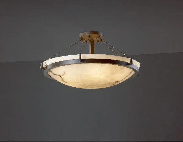 LumenAria Six Light Semi-Flush Mount in Dark Bronze