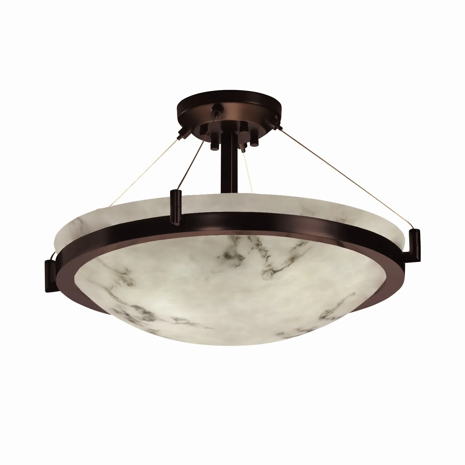 LumenAria Eight Light Semi-Flush Mount in Dark Bronze