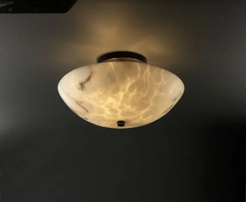 LumenAria Two Light Semi-Flush Mount in Dark Bronze