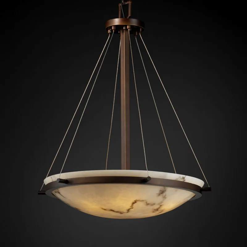 LumenAria Six Light Pendant in Dark Bronze