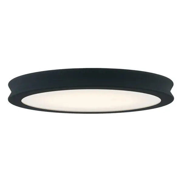 Collection: Fusion Finish: Matte Black - Textured Glass: Opal Glass Width: 16.50" Height: 3.00" Maximum Wattage: 40.00 W Light Source: LED Light Output: 4000.00 lm Delivered Lumens: 2030.00 lm Voltage: 120.00 V Safety Listing: UL/ETL Safety Rating: Damp LED
